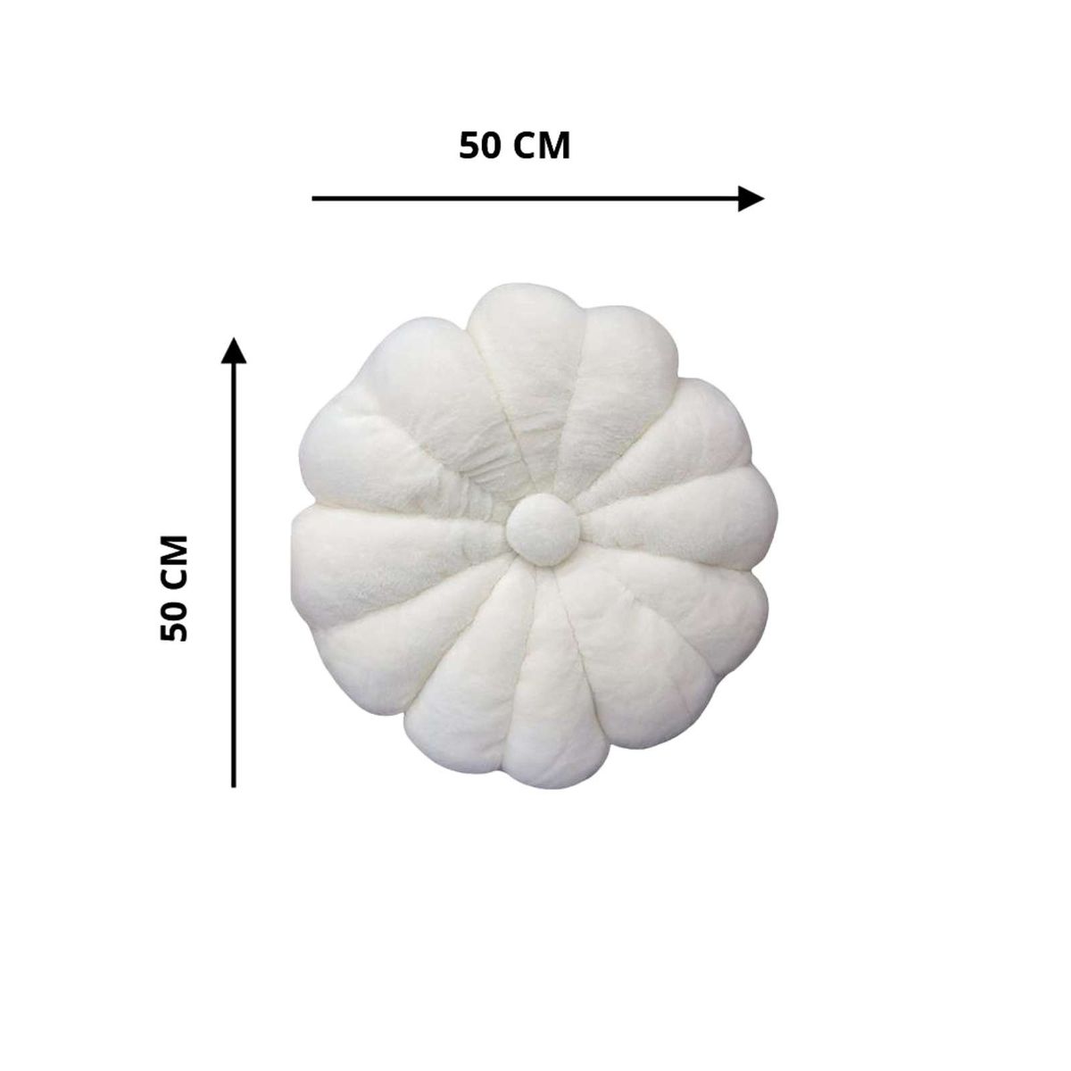 GENERICO - ALMOHADA COJIN FLOR GRIS 50 CM