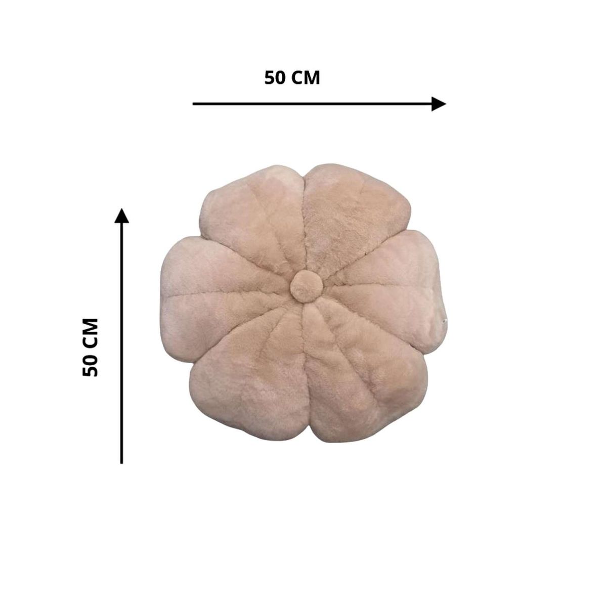 GENERICO - ALMOHADA COJIN FLOR BEIGE 50 CM