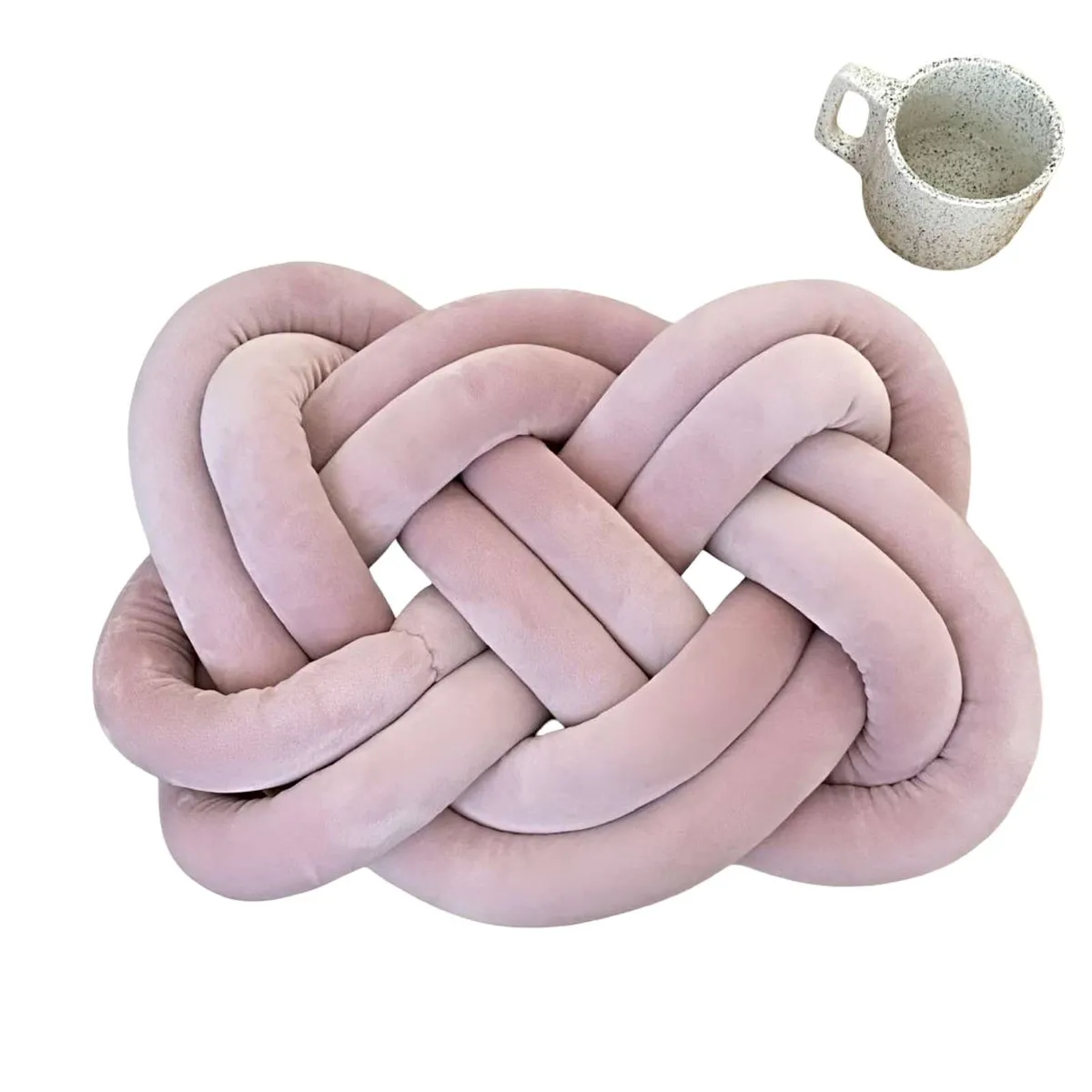 GENERICO - ALMOHADA COJIN NUDO GRANDE ROSA 45 CM