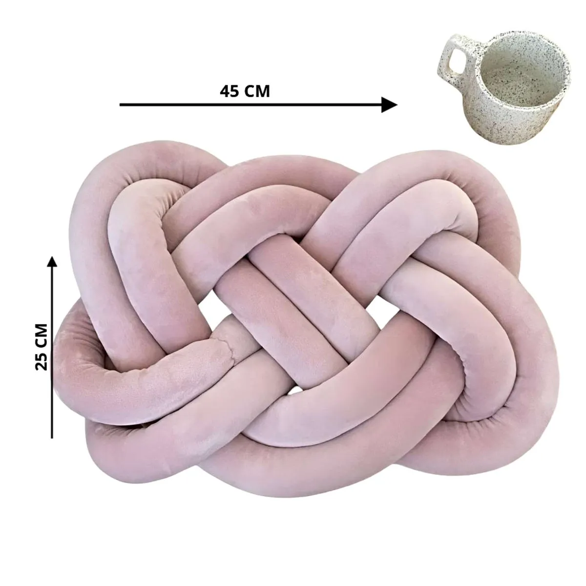 GENERICO - ALMOHADA COJIN NUDO GRANDE ROSA 45 CM