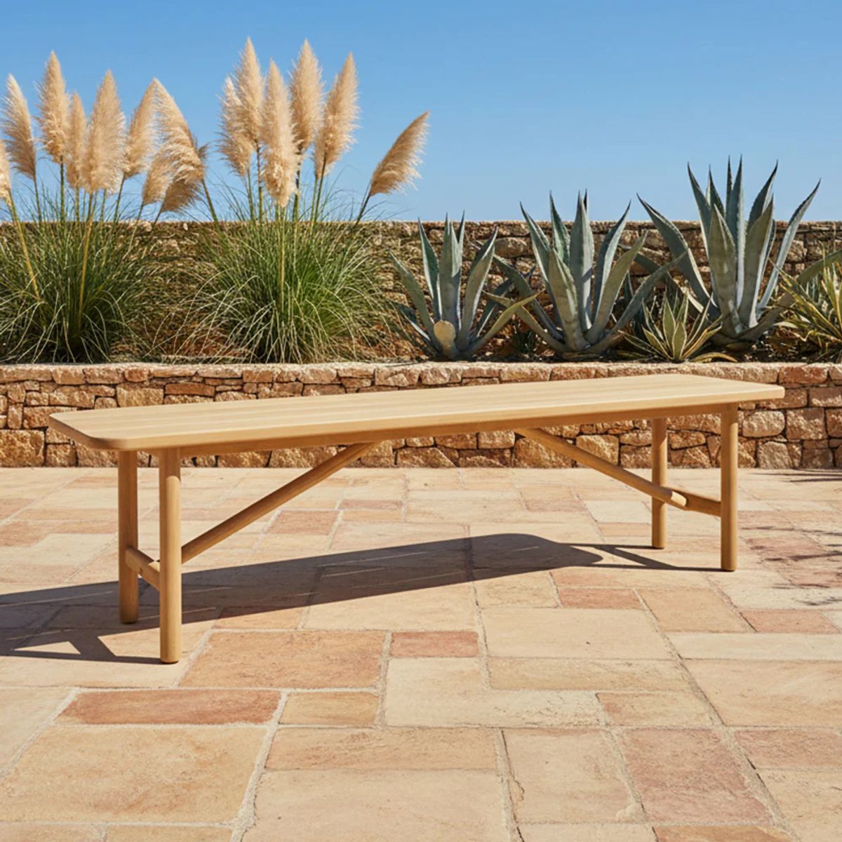 DECO EXTERIOR - Banca de exterior Tamariu 180 cm madera Teka