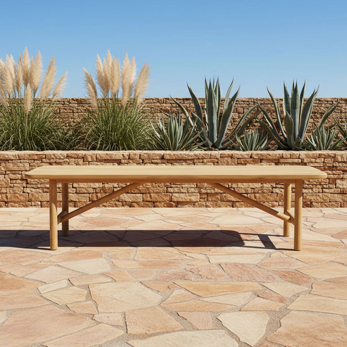 DECO EXTERIOR - Banca de exterior Tamariu 180 cm madera Teka