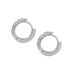 LUX JOYAS - Aros Baño Oro Blanco 18k Argollas Circones
