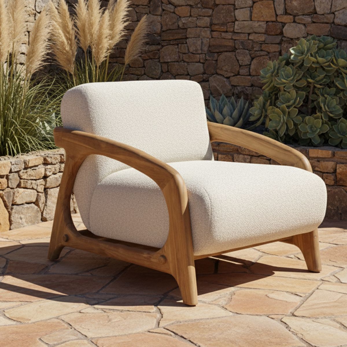 DECO EXTERIOR - Sofá de exterior Tamariu 1C madera Teka