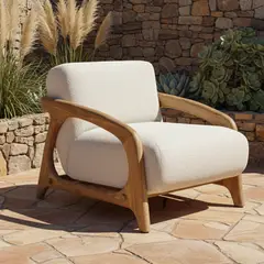 DECO EXTERIOR - Sofá de exterior Tamariu 1C madera Teka.