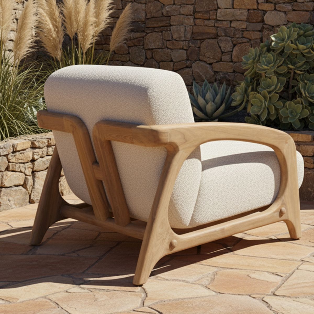 DECO EXTERIOR - Sofá de exterior Tamariu 1C madera Teka