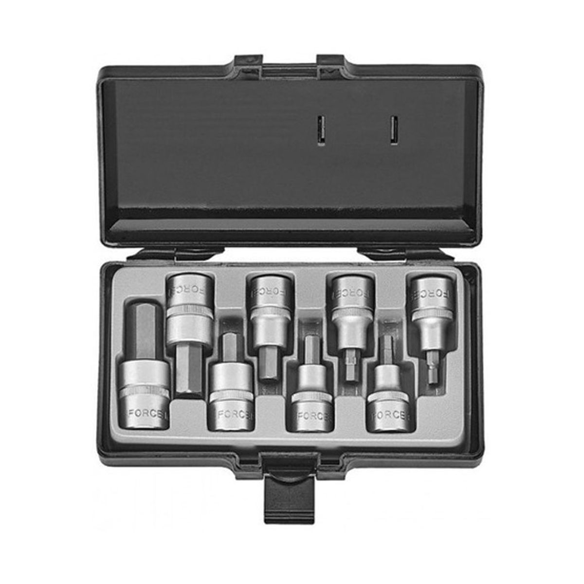 FORCE - Juego de Dados Allen de 1/2 en pulgadas - 8 Piezas