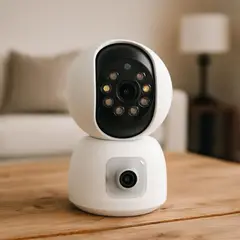 GENERICO - Cámara de Seguridad WiFi Doble Lente Inteligente Visión Nocturna Detección
