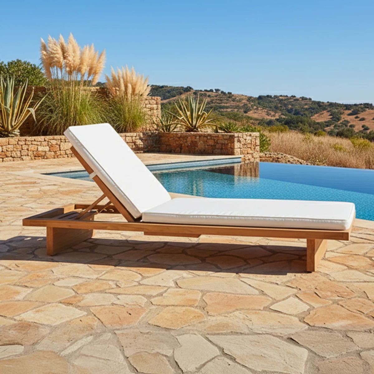 DECO EXTERIOR - Reposera Terraza Sagaro - Madera teka