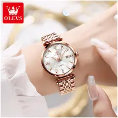 GENERICO - Reloj de Lujo para Mujer con Esfera Blanca Clásica Pulida Cristales