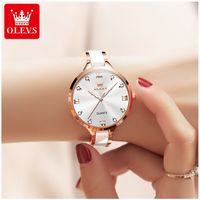 Reloj de Mujer Elegante de Cuarzo Correa de Cerámica Acero Inoxidable