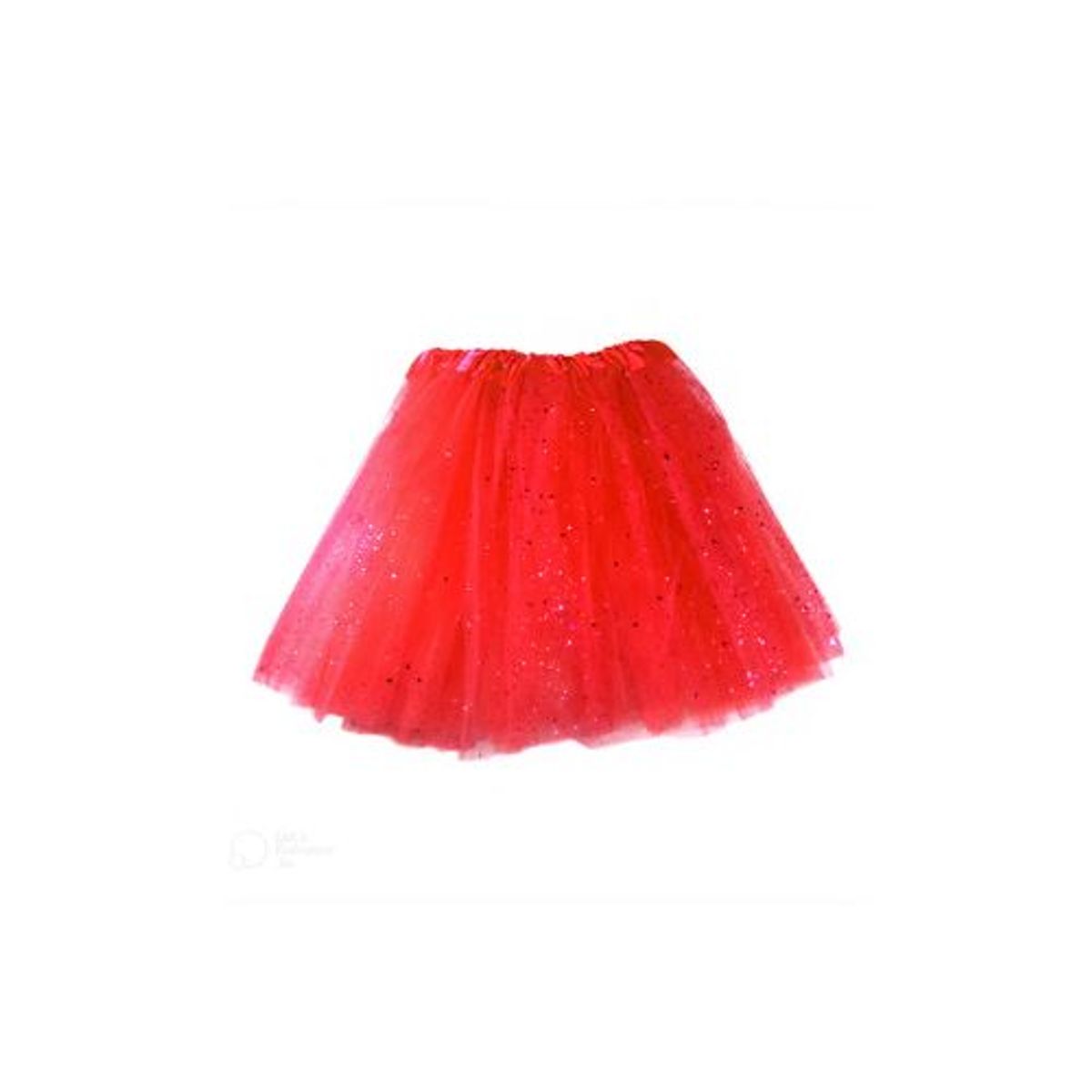 GENERICO - Falda Ballerina Escarcha Roja 30 Cm X1 Unidad