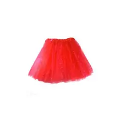 GENERICO - Falda Ballerina Escarcha Roja 30 Cm X1 Unidad