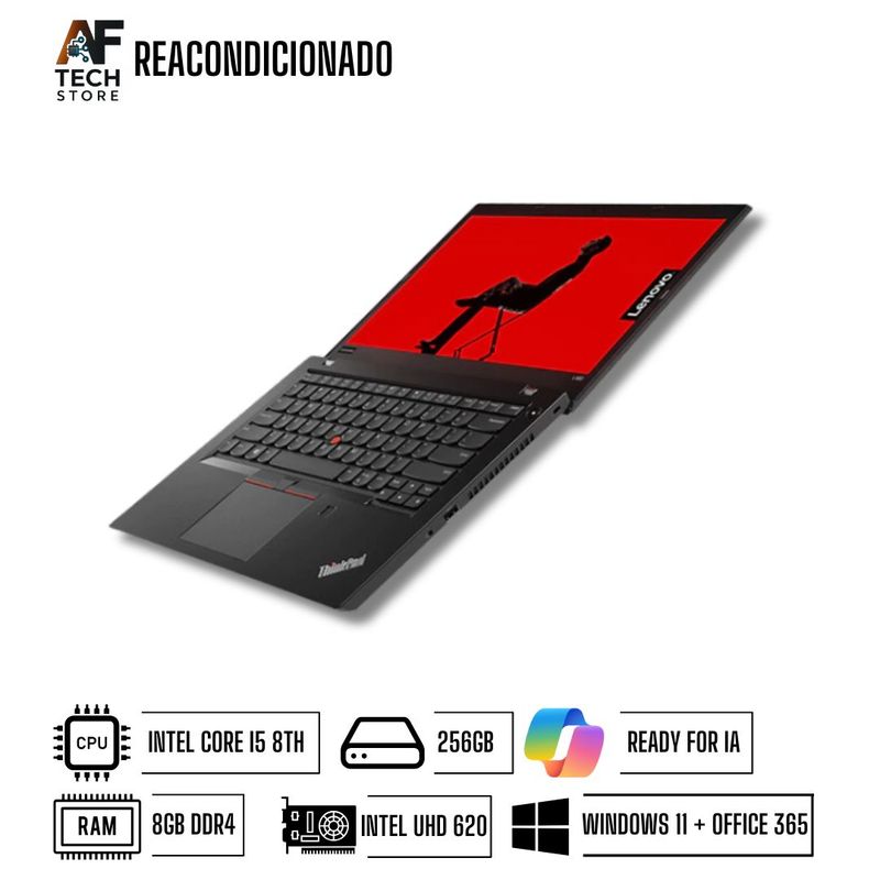 LENOVO - Notebook Lenovo T480 I5 Essential Win11 - Office365 Reacondicionado