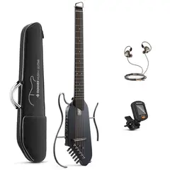 GENERICO - Guitarra Eléctrica de Viaje Donner® HUSH-I Black