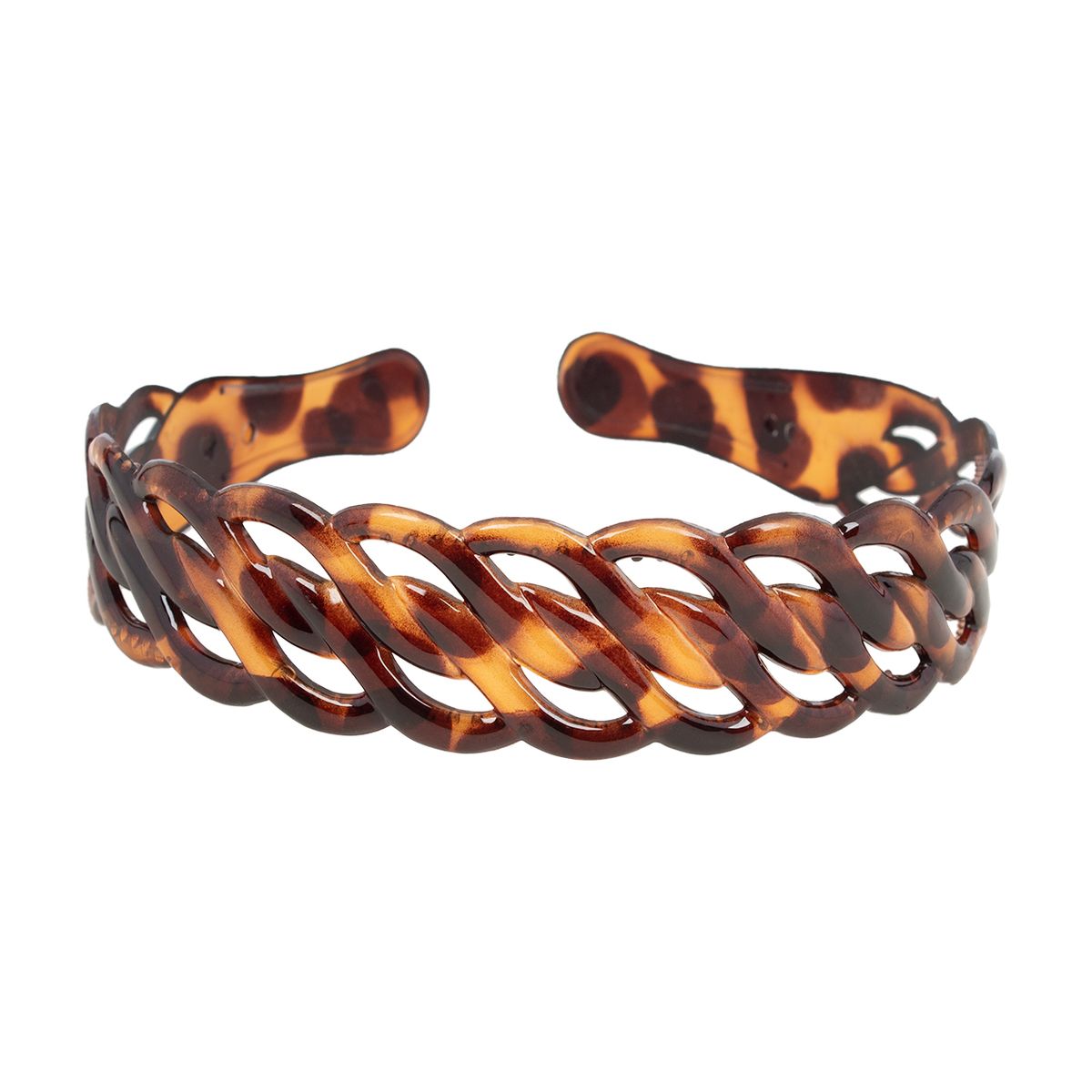 BIJOUTERIA LB20 SPA - Cintillo Diadema Mediano Rígido Cabello Diseño 14 - Marrón