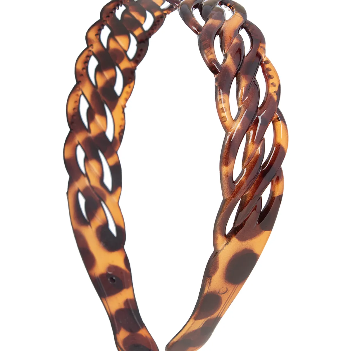 BIJOUTERIA LB20 SPA - Cintillo Diadema Mediano Rígido Cabello Diseño 14 - Marrón