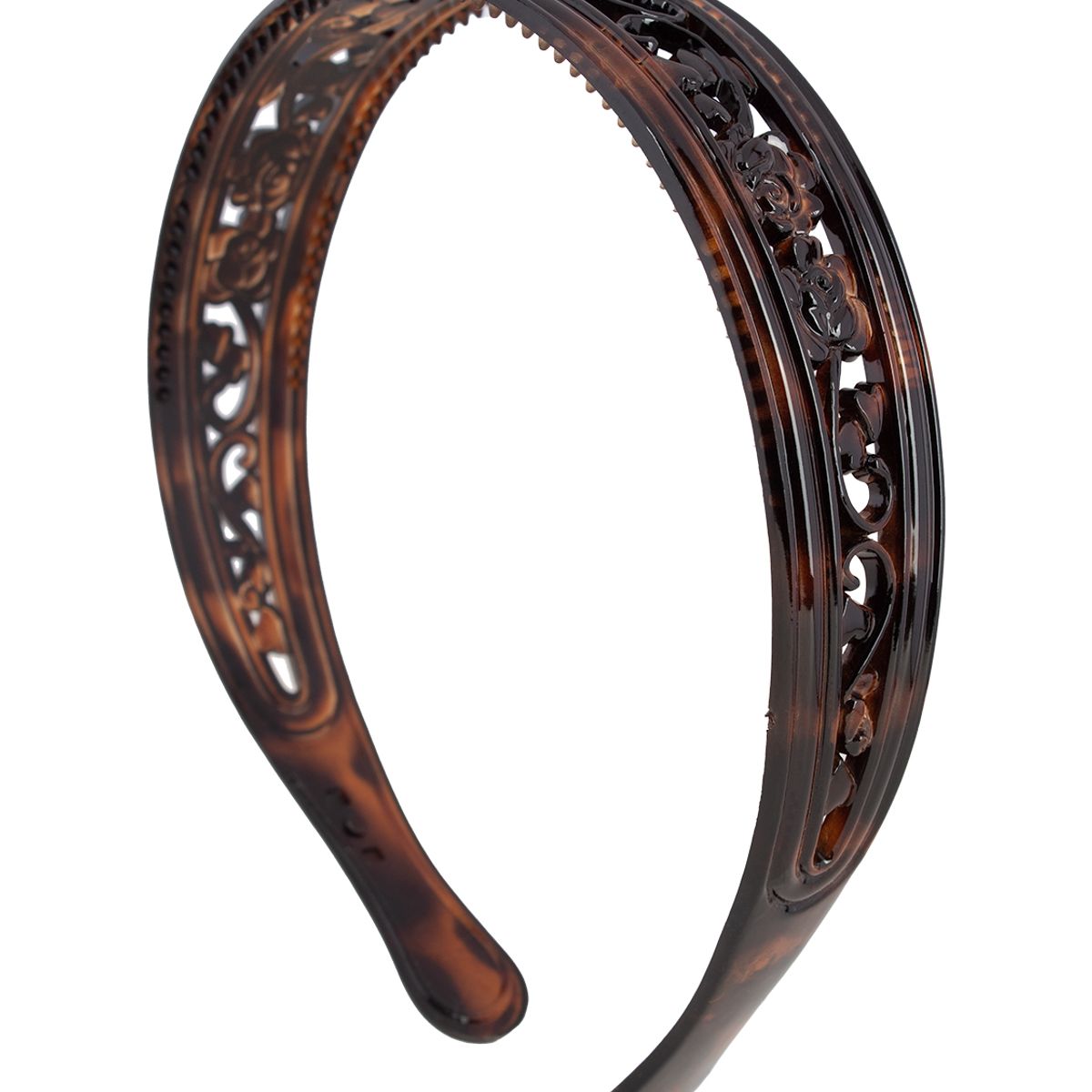 BIJOUTERIA LB20 SPA - Cintillo Diadema Mediano Rígido Cabello Diseño 16 - Marrón