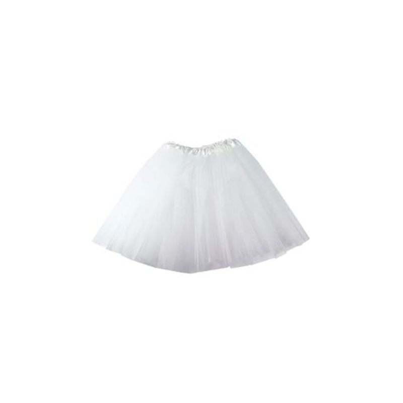 GENERICO - Falda Ballerina Lisa Blanca 30 Cms X 1 Unidad