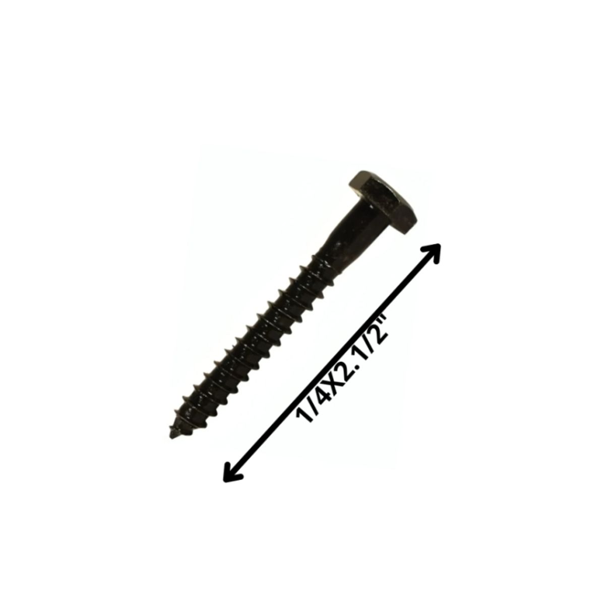 GENERICO - Tornillo Tirafondo Hexagonal Pavonado 1/4X2 1/2 100 Unds