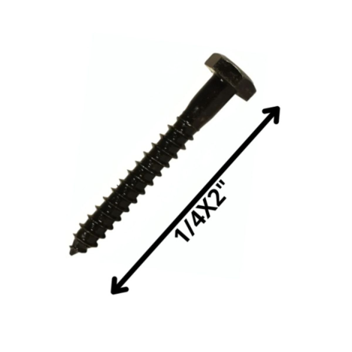 GENERICO - Tornillo Tirafondo Hexagonal Pavonado 1/4X2 1000 Unds