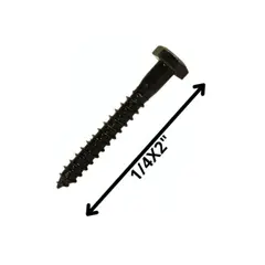 GENERICO - Tornillo Tirafondo Hexagonal Pavonado 1/4X2 1000 Unds