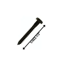 GENERICO - Tornillo Tirafondo Hexagonal Pavonado 1/4X2 1/2 1000 Unds