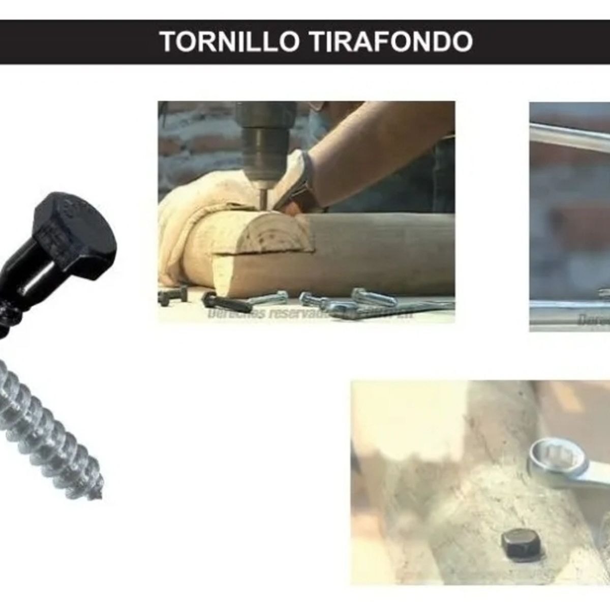 GENERICO - Tornillo Tirafondo Hexagonal Pavonado 1/4X3 1/2 100 Unds