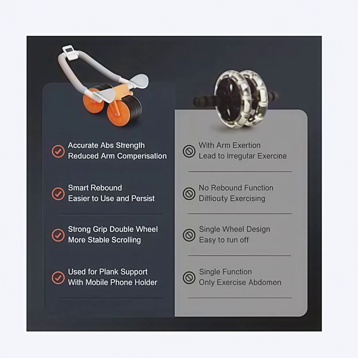 MOVI - Rueda Abdominal Ergonómica con Rebote y Apoyo en Codos