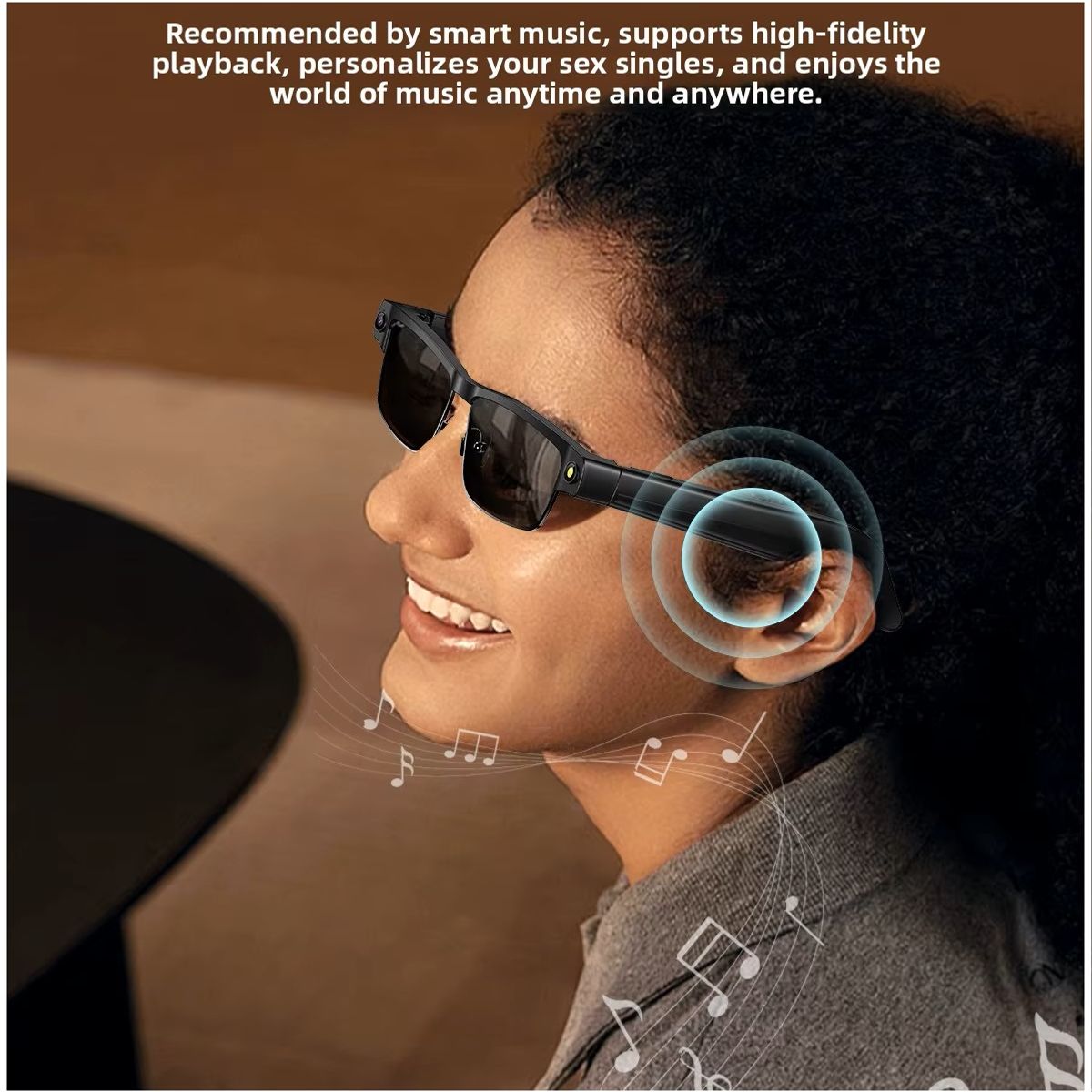 GENERICO - Gafas Inteligentes Cámara HD 8MP Grabación 1200P Traducción AI WiFi Bluetooth