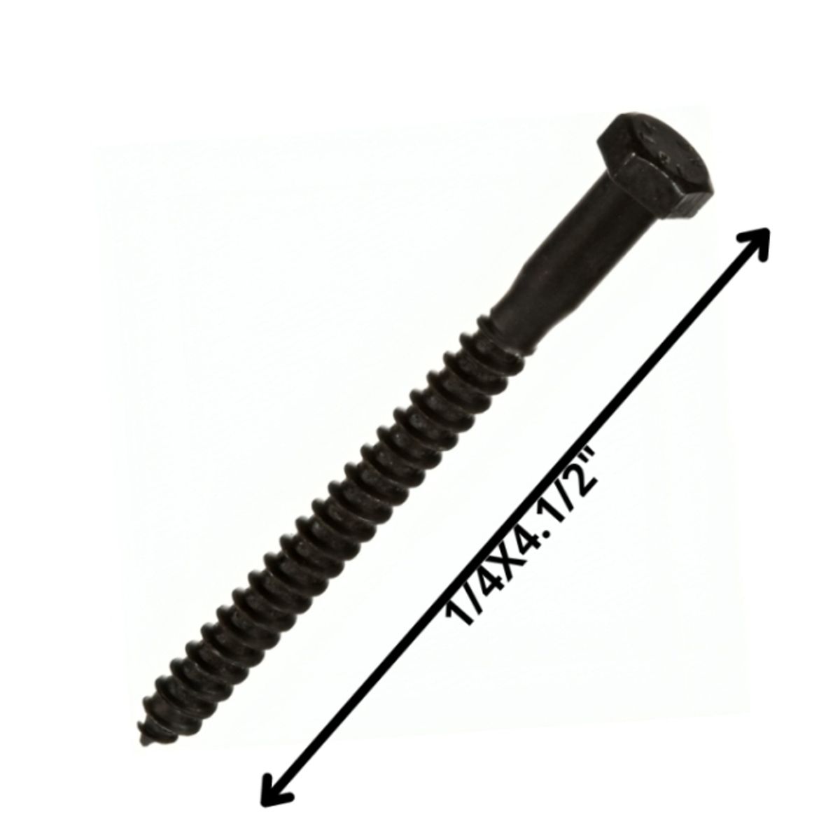 GENERICO - Tornillo Tirafondo Hexagonal Pavonado 1/4X4 1/2 100 Unds