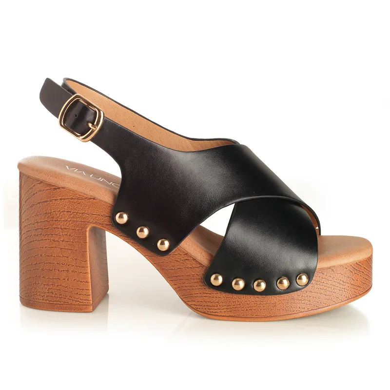 VIA UNO - Sandalia Mujer Via Uno Negro 22633620