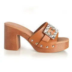 VIA UNO - Sandalia Mujer Camel 22633618