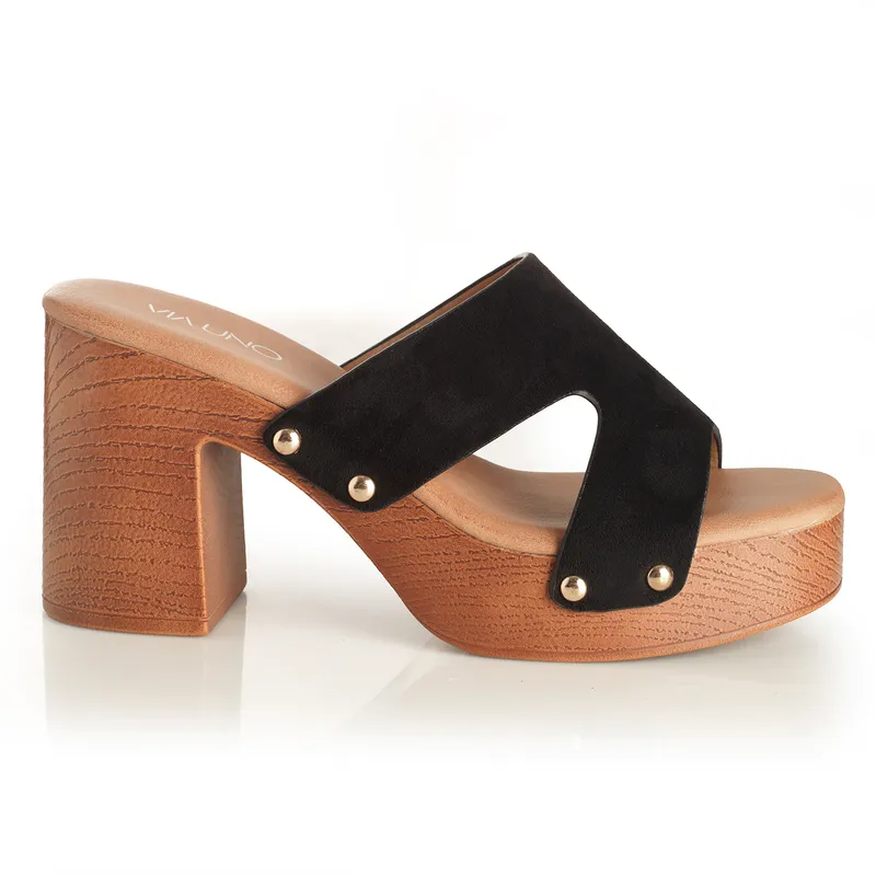 VIA UNO - Sandalia Mujer Via Uno Negro 22633621