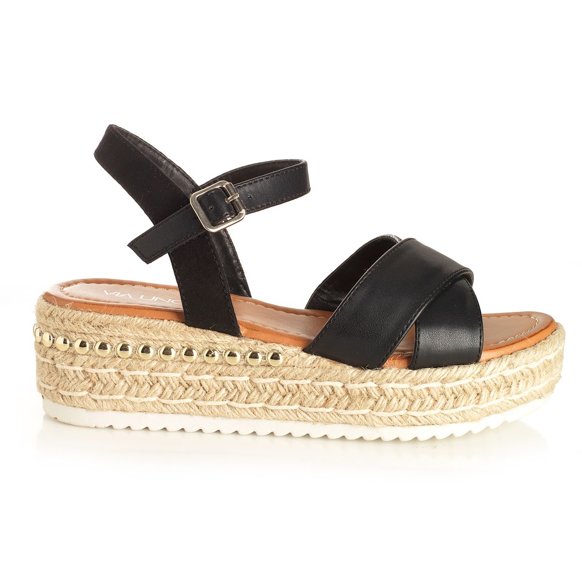 VIA UNO - Sandalia Mujer Via Uno Negro 22642614
