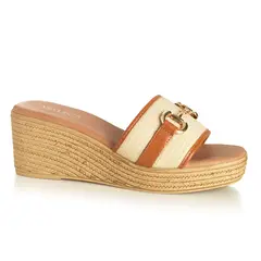 VIA UNO - Sandalia Mujer Beige 22642611