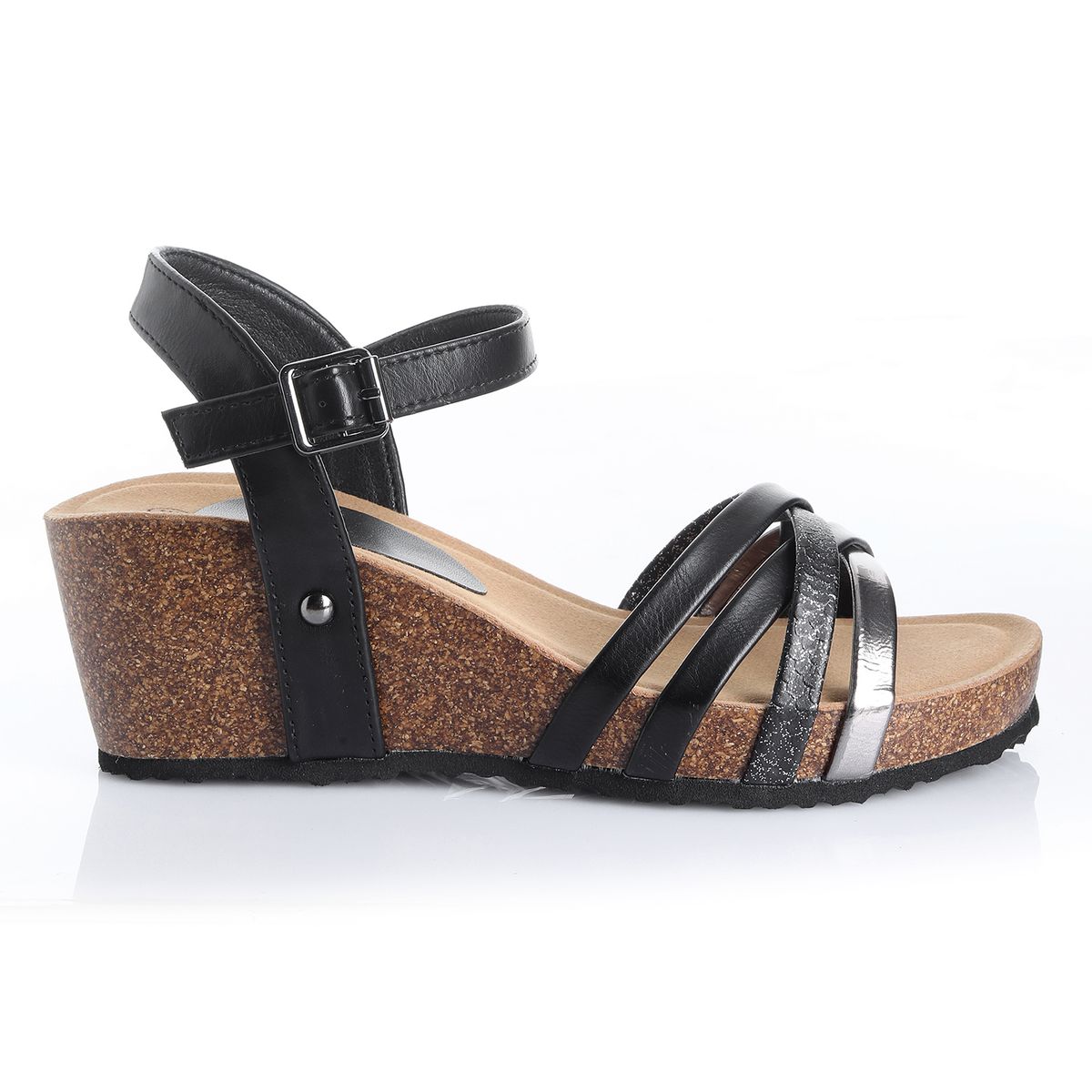 VIA UNO - Sandalia Mujer Via Uno Negro 22642618