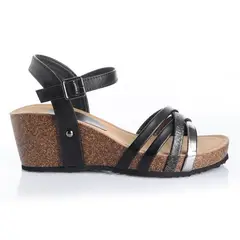 VIA UNO - Sandalia Mujer Negro 22642618