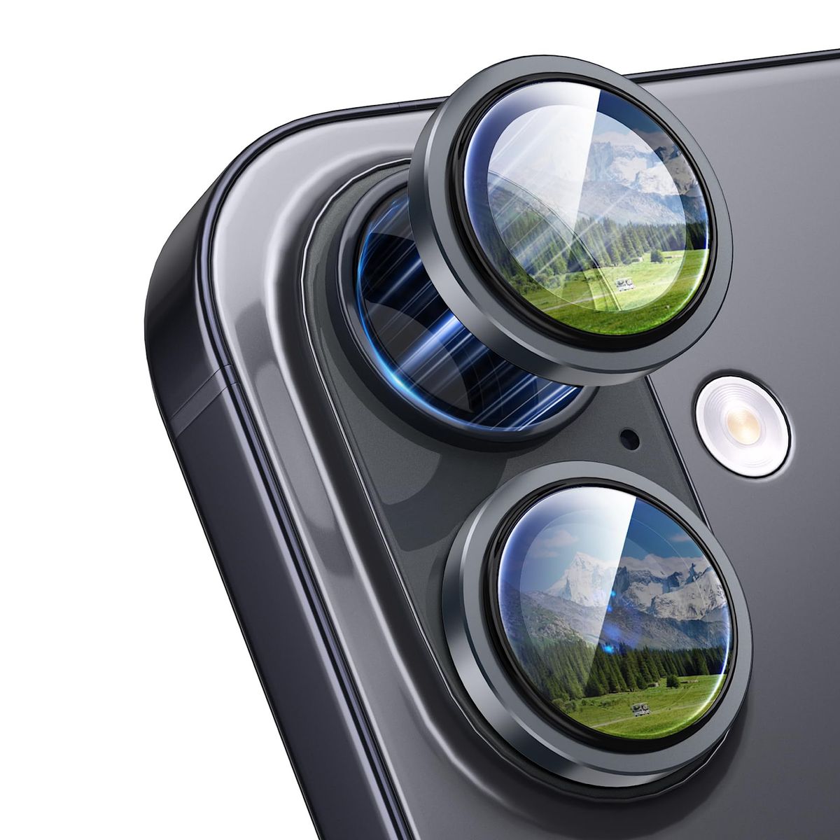GENERICO - Protector de Camara Para iPhone 17 Normal - Negro