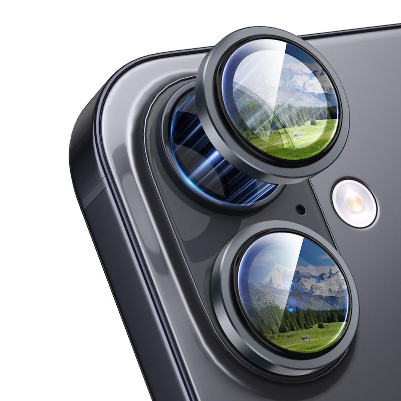 GENERICO - Protector de Camara Para iPhone 17 Normal - Negro