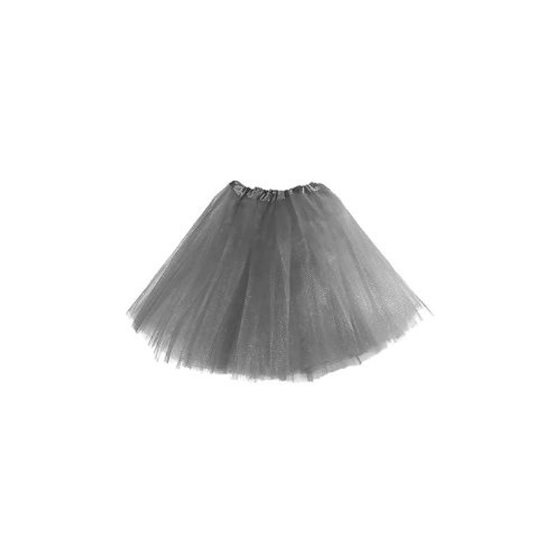 GENERICO - Falda Ballerina Lisa Gris 30 Cms X 1 Unidad