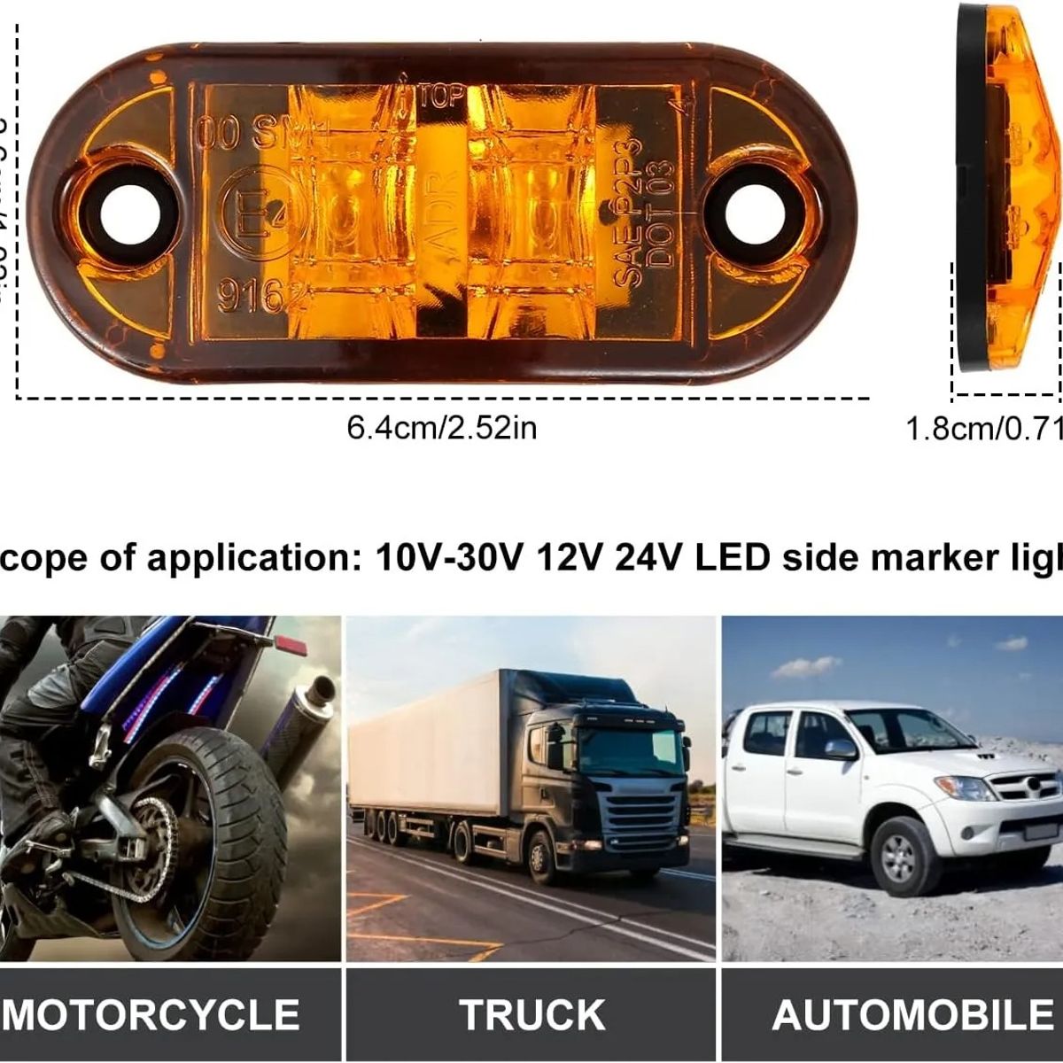GENERICO - Focos Luces Laterales Posición Trochas Universal Led 12v 24v