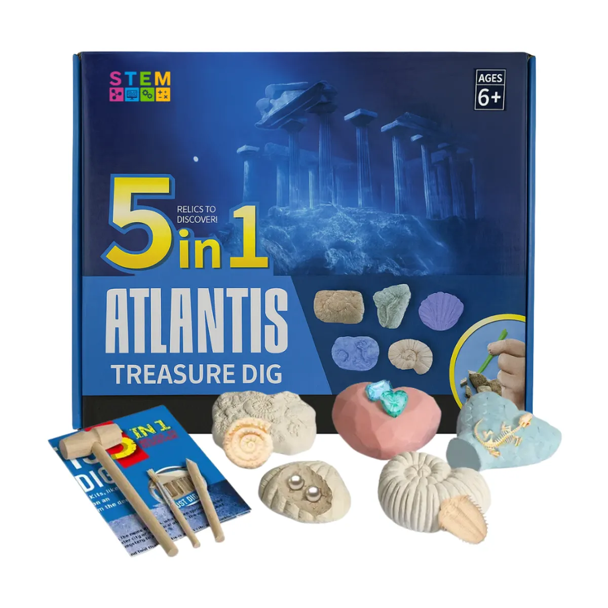 FLIPEREX - Kit De Excavación Atlantis 5 En 1 Juguete Educativo Infantil