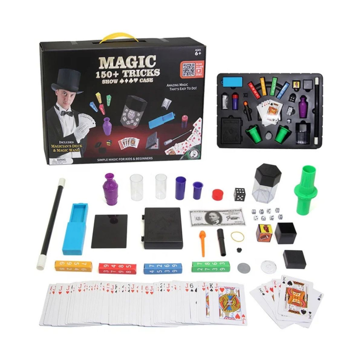 GENERICO - Set Juego De Magia Magic 150 Trucos De Mago Con Varita Niños