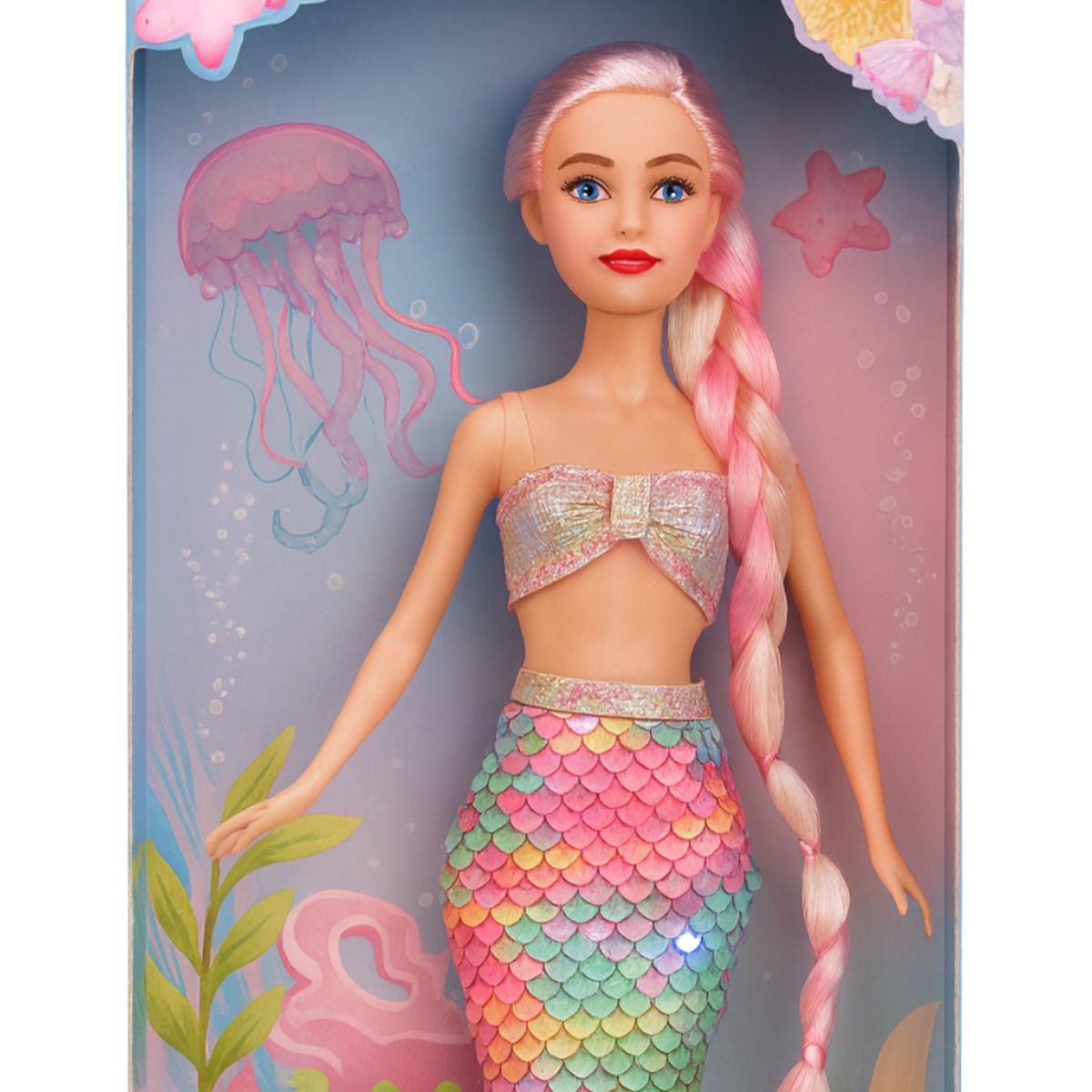 FLIPEREX - Muñeca Sirena Lovely Con Vestido De Lentejuelas Juguete