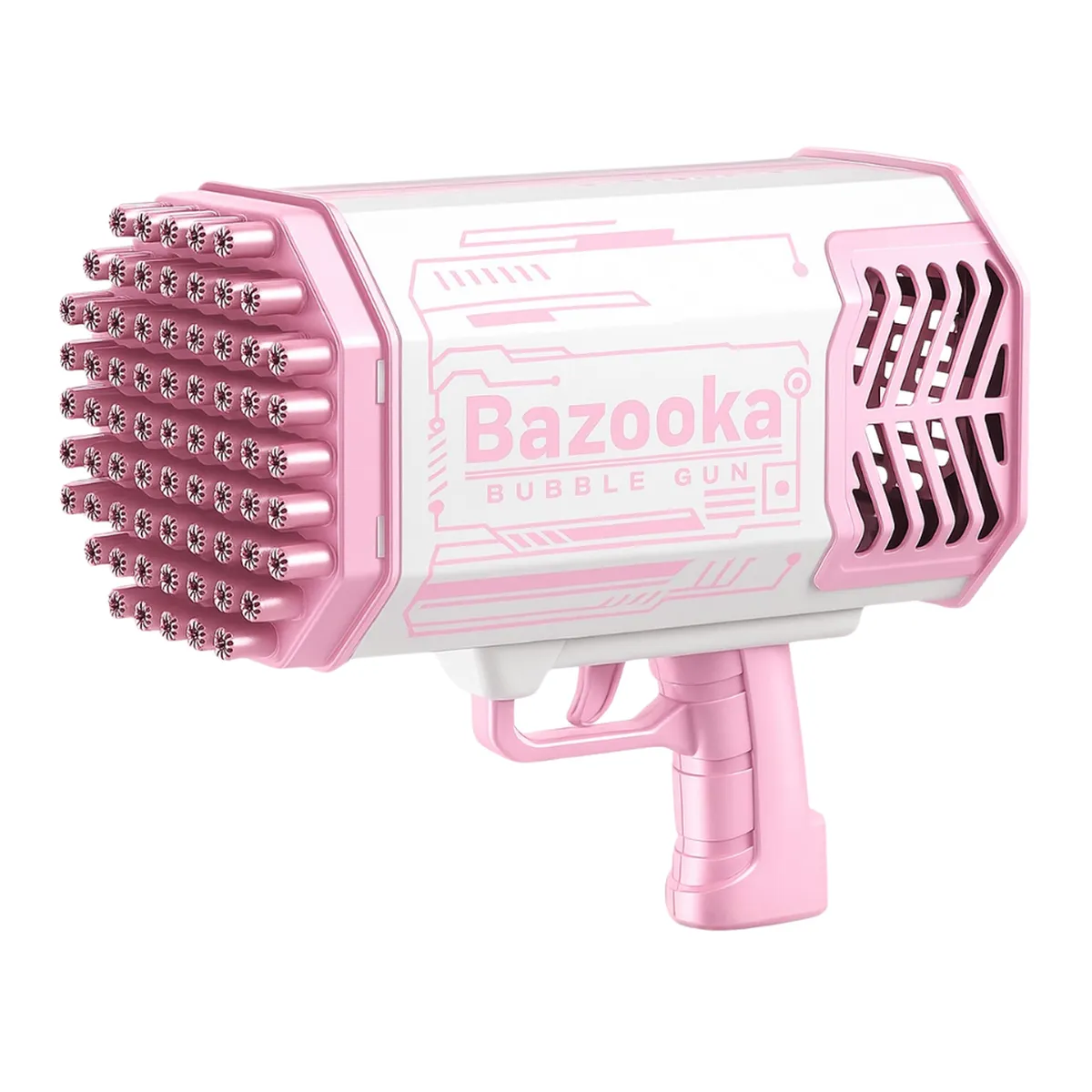FLIPEREX - Pistola De Burbujas Bazooka Bubble Gun Juguete Con Luces Led - Rosa
