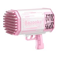 Pistola De Burbujas Bazooka Bubble Gun Juguete Con Luces Led - Rosa