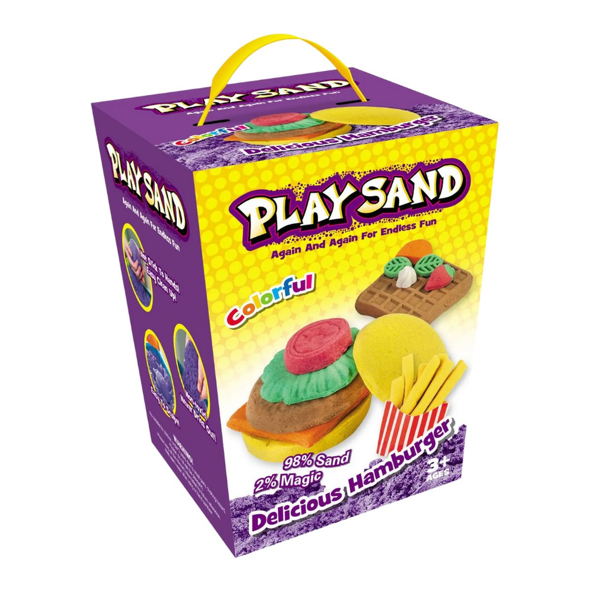 GENERICO - Set De Arena Magica Infantil Con Accesorios y Moldes Variado - Amarillo