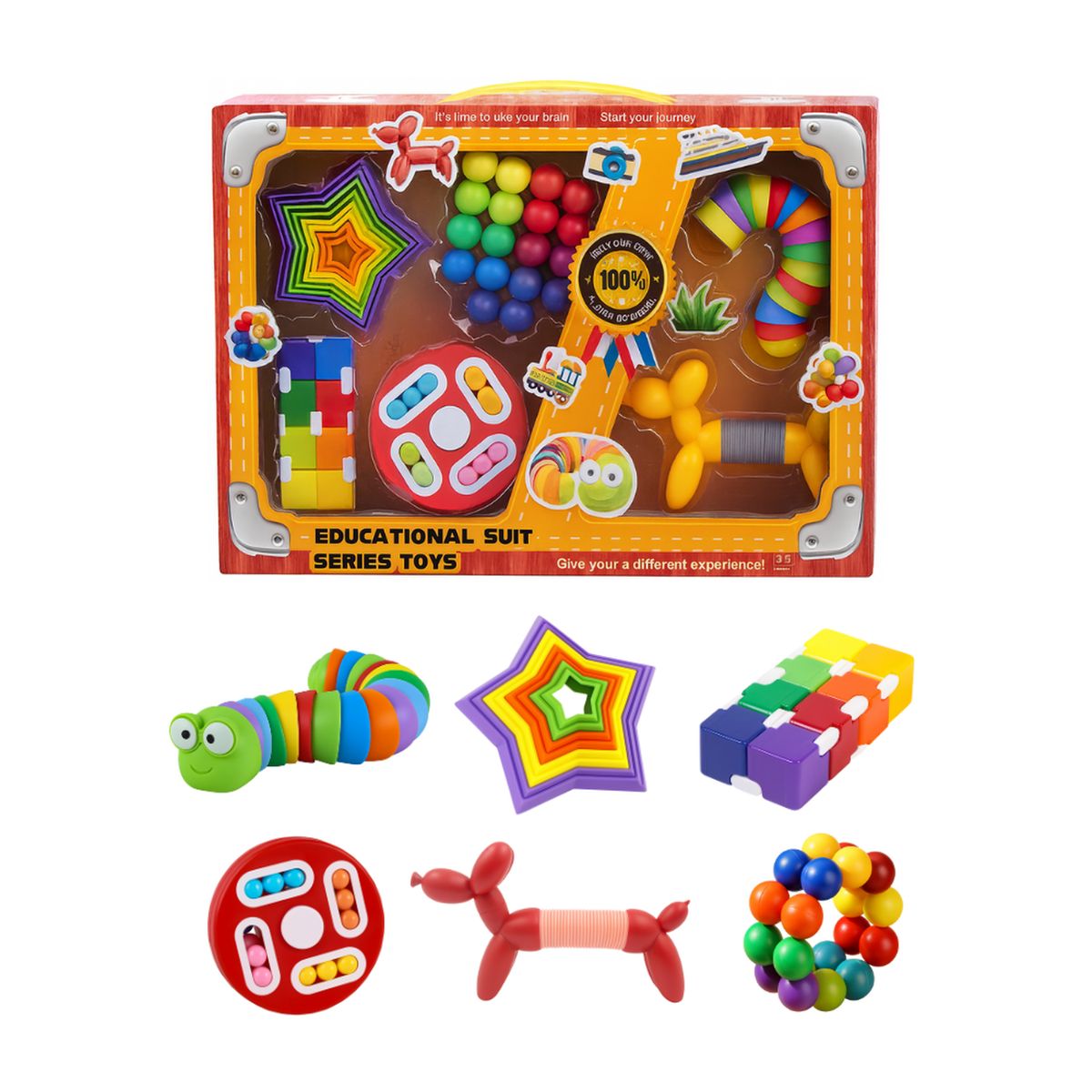 FLIPEREX - Set De 6 Juguetes Sensoriales Educativos Antiestrés Niños