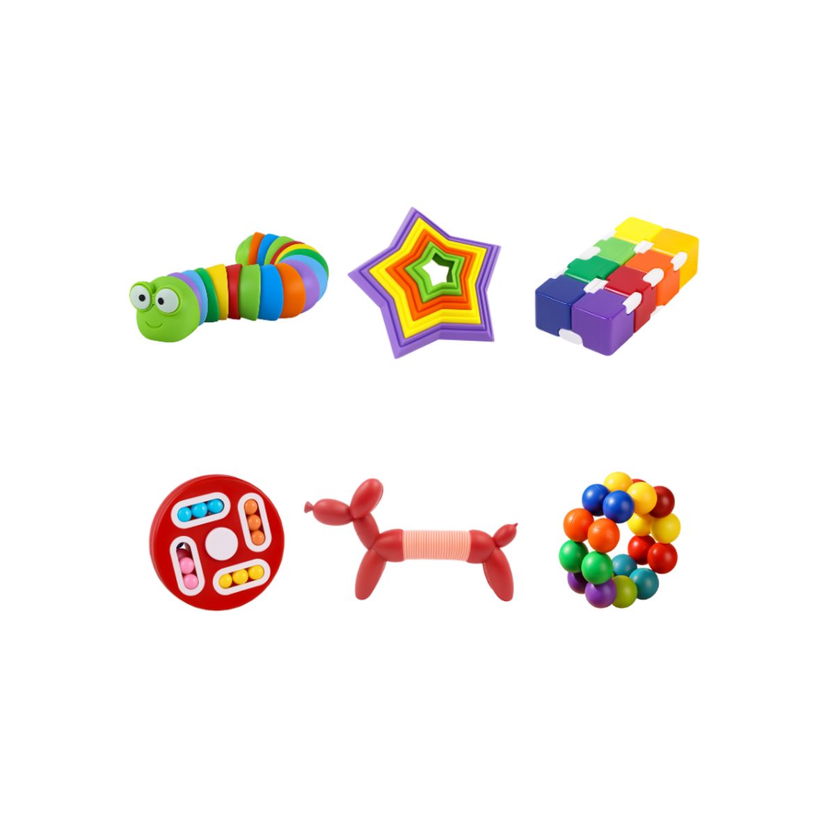 FLIPEREX - Set De 6 Juguetes Sensoriales Educativos Antiestrés Niños